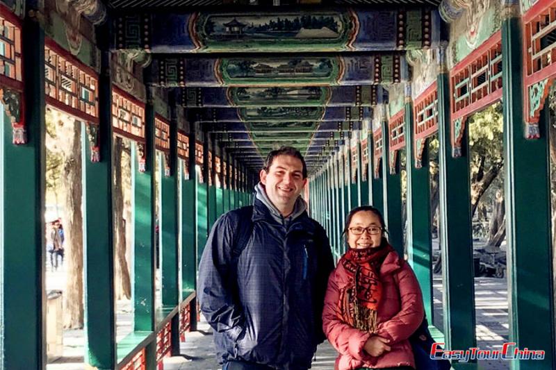 A client visit Summer Palace in winter season