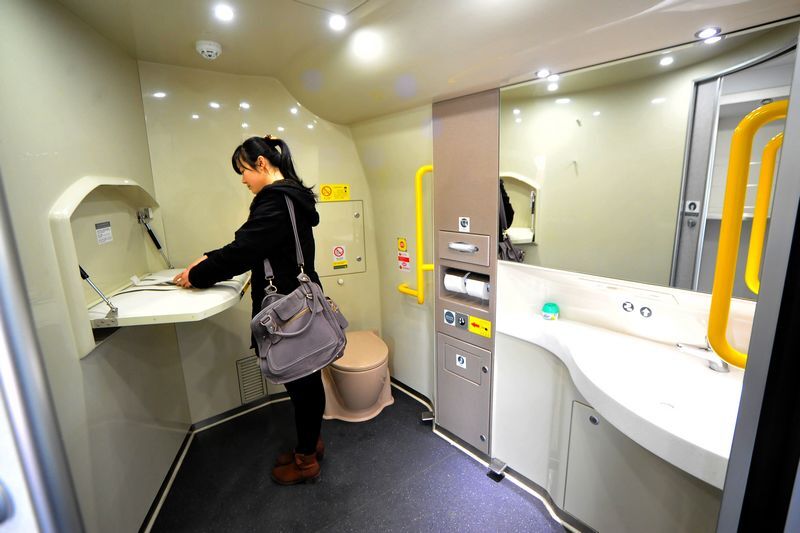 Mother-and-baby toilet on Bullet Train of China, China Bullet Train