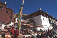 colorful flat and temple