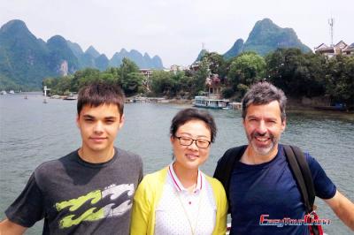 Family Enjoying Guilin Li River Cruise