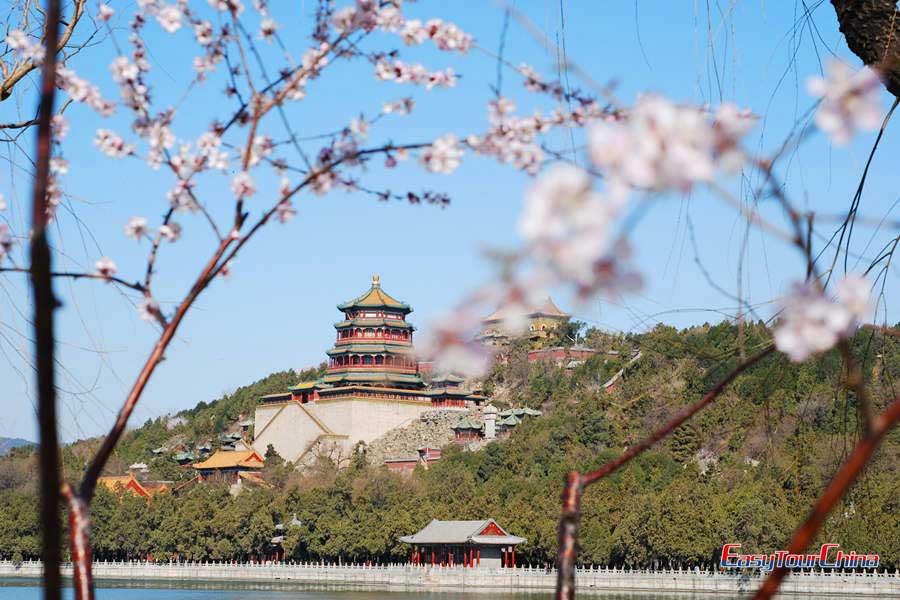 Summer Palace in spring when the flower area in full bloom