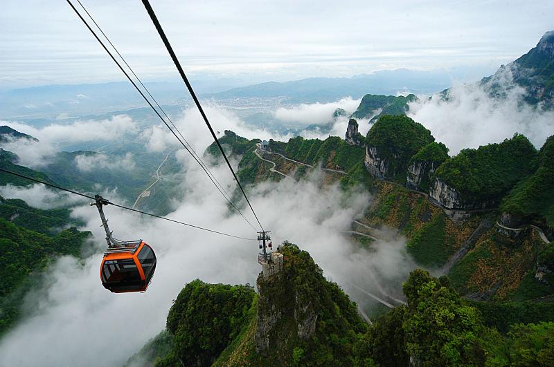 cable car of Tianmen Mountain National Forest Park