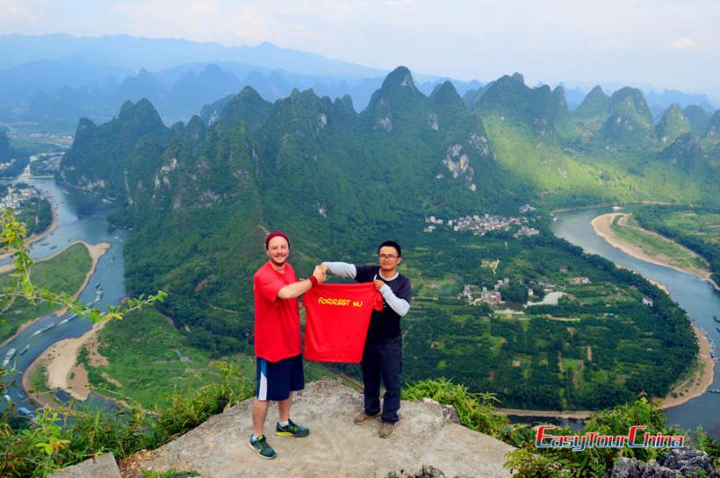 Client Visiting Laozhai Mountain, Xingping, Yangshuo in 2017