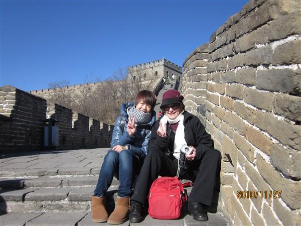 Peicy and customers at Great Wall, Beijing